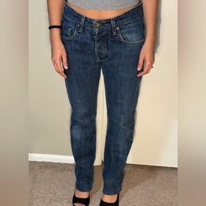 rag & bone Dark Blue Straight-Leg Jeans